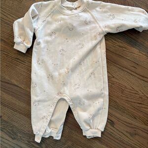 Rylee + Cru Cream Horseshoe-Print Baby One-Piece